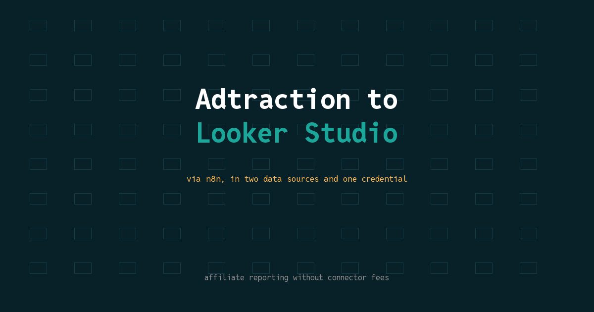 How to Connect Adtraction to Looker Studio via n8n