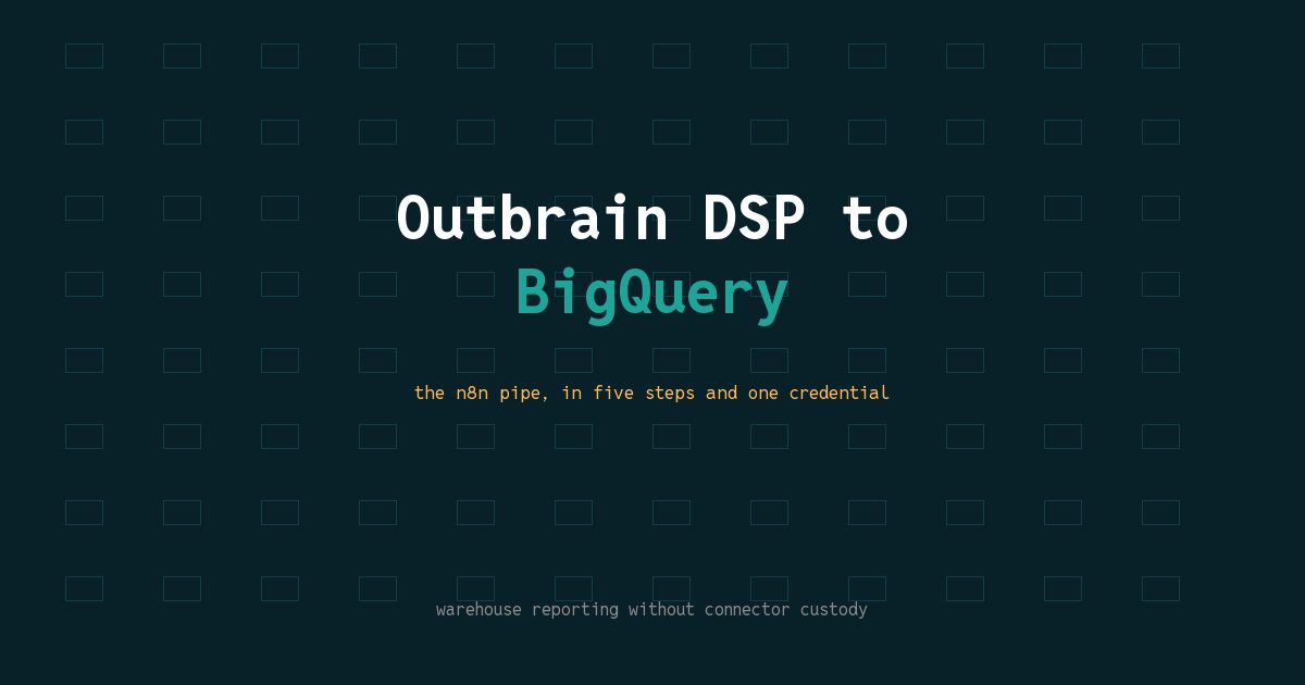 How to Connect Outbrain DSP (Zemanta) to BigQuery Without a Connector